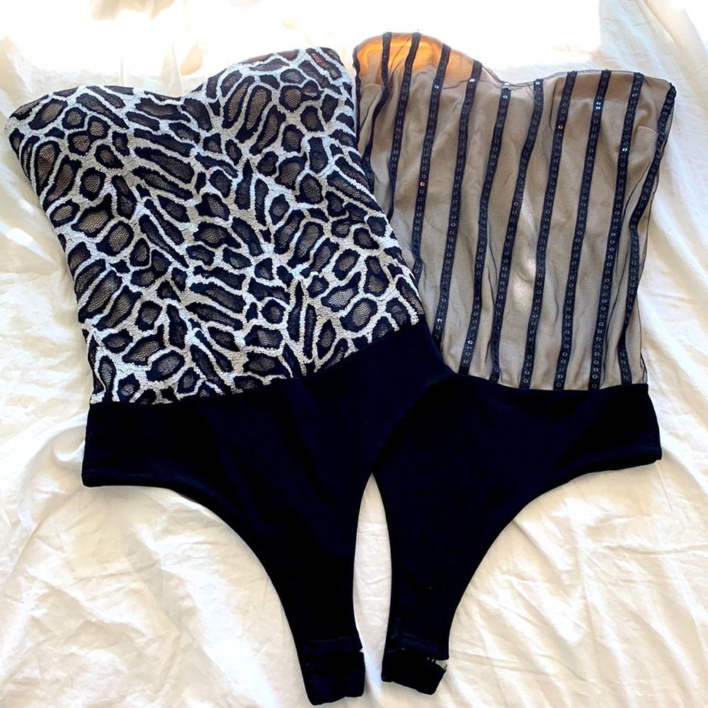 2 size small thong body suits!